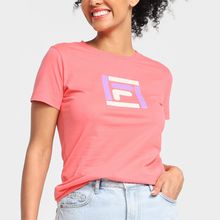 Camiseta Fila Box Color Feminina Coral